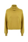 High neck sweater with ribbed sleeves - 1