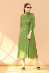 Cotton shirt dress with belt - 3