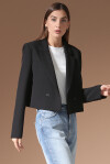 Solid color cropped blazer - 3