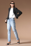 Solid color cropped blazer - 4