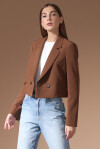 Solid color cropped blazer - 3