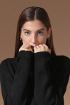 High neck sweater with ribbed sleeves - 3