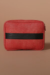 Red handbag with leather band - 4