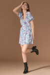 Floral chiffon mini dress - 3