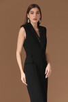 Sleeveless jumpsuit with sequin lapels - 4