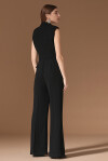 Sleeveless jumpsuit with sequin lapels - 2