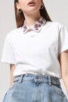 Cotton jersey T-shirt with jewel collar - 4