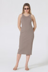 Ribbed American neckline dress - 3