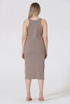 Ribbed American neckline dress - 4