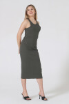 Ribbed American neckline dress - 3