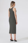 Ribbed American neckline dress - 4