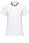 Cotton jersey T-shirt with jewel collar - 1