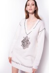 Knitted dress with metal embroidery - 3