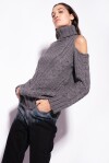 Pullover with cut-out cuts on the shoulders - 4