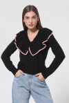 V-neck sweater with 100% cashmere decoration - 3