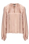 Blusa a maniche lunghe in satin stretch - 1