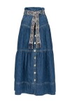 Gonna lunga in denim slegato - 1