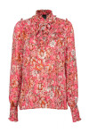 Blusa floreale con rouches - 1