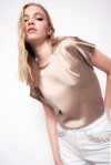 Blusa in satin stretch - 3