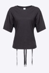 T-shirt in cotone con stringhe - 1