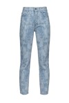 Jeans slim fit in denim effetto marmo con strass - 1