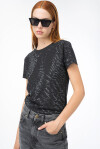 T-shirt con logo full strass - 3