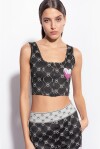 Crop top in maglia jacquard monogram - 3