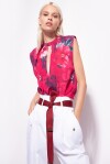 Blusa senza maniche stampa hibiscus - 4