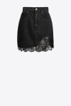 Gonna in denim nero e pizzo - 1