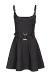 Mini dress spalline sottili con cintura - 1