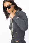 Cardigan in lana con strass - 3