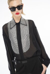 Camicia in georgette con strass - 3