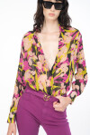 Camicia in georgette con stampa iris - 1