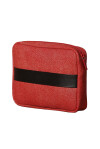 Red handbag with leather band - 1