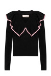 V-neck sweater with 100% cashmere decoration - 1