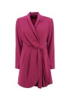 Wrap dress with pleated insert - 1