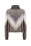 High neck pullover in lurex - 1