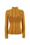 Ribbed volcano neck sweater - 1