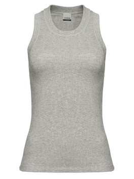 Lurex ribbed armhole tank top