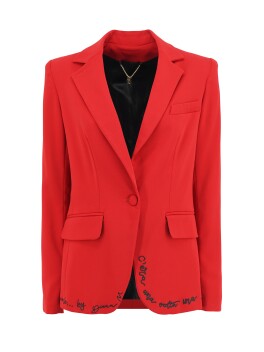 Single-breasted blazer with embroidery