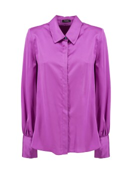 Satin shirt with shoulder pads