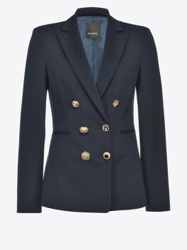 Blazer marinière con bottoni gioiello