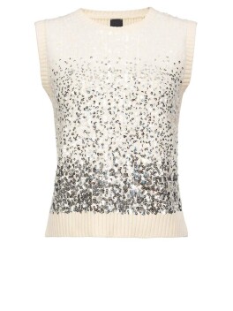 Top in maglia full paillettes