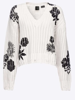 Pullover stampa fiore grafico