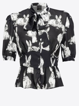 Camicia crop stampa Rabbit