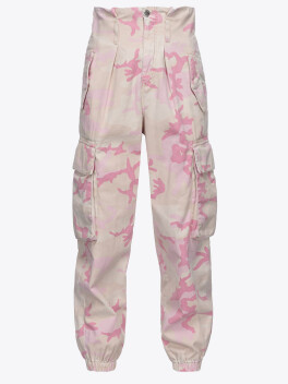 Pantaloni cargo camouflage rosa