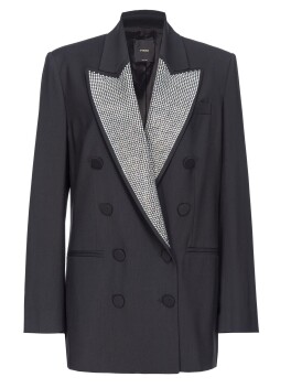 Blazer doppiopetto rever strass