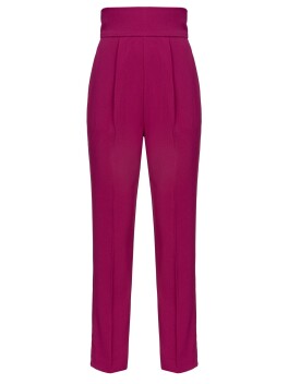 Pantaloni a vita alta in crêpe stretch