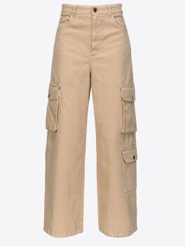 Pantaloni cargo in gabardina di cotone stretch