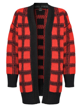 Two-tone check cardigan